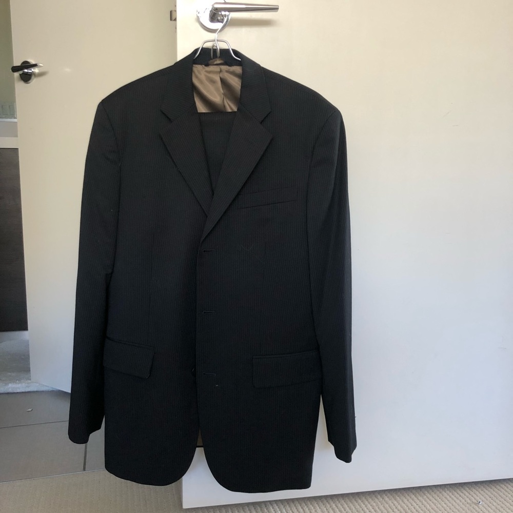 Men’s black pinstripe suit set